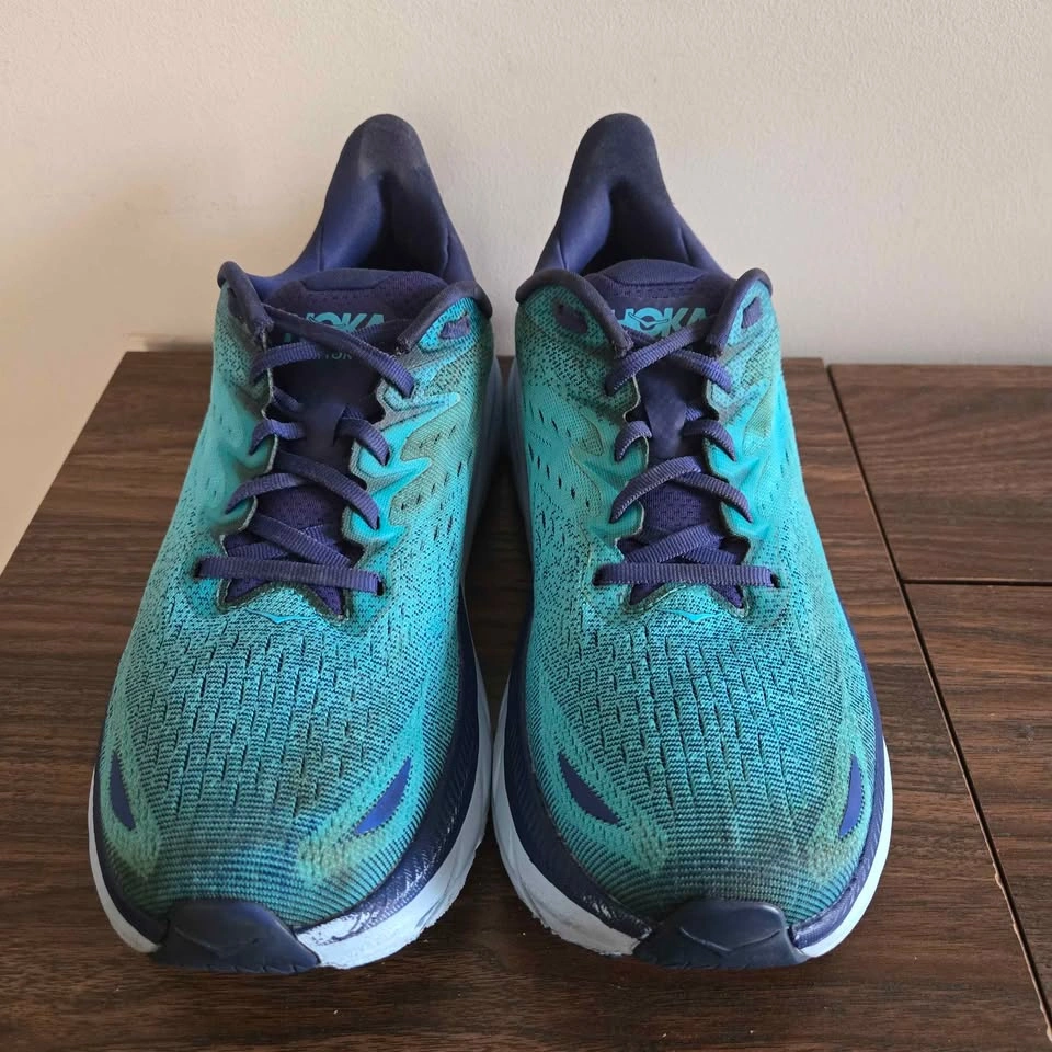 HOKA Clifton 8 WIDE Running Shoes Mens Size 9 2E Blue - photo 3
