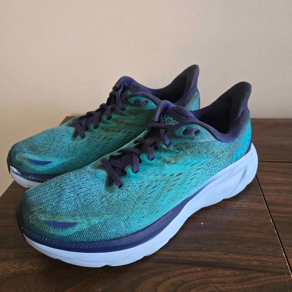 HOKA Clifton 8 WIDE Running Shoes Mens Size 9 2E Blue - photo 5