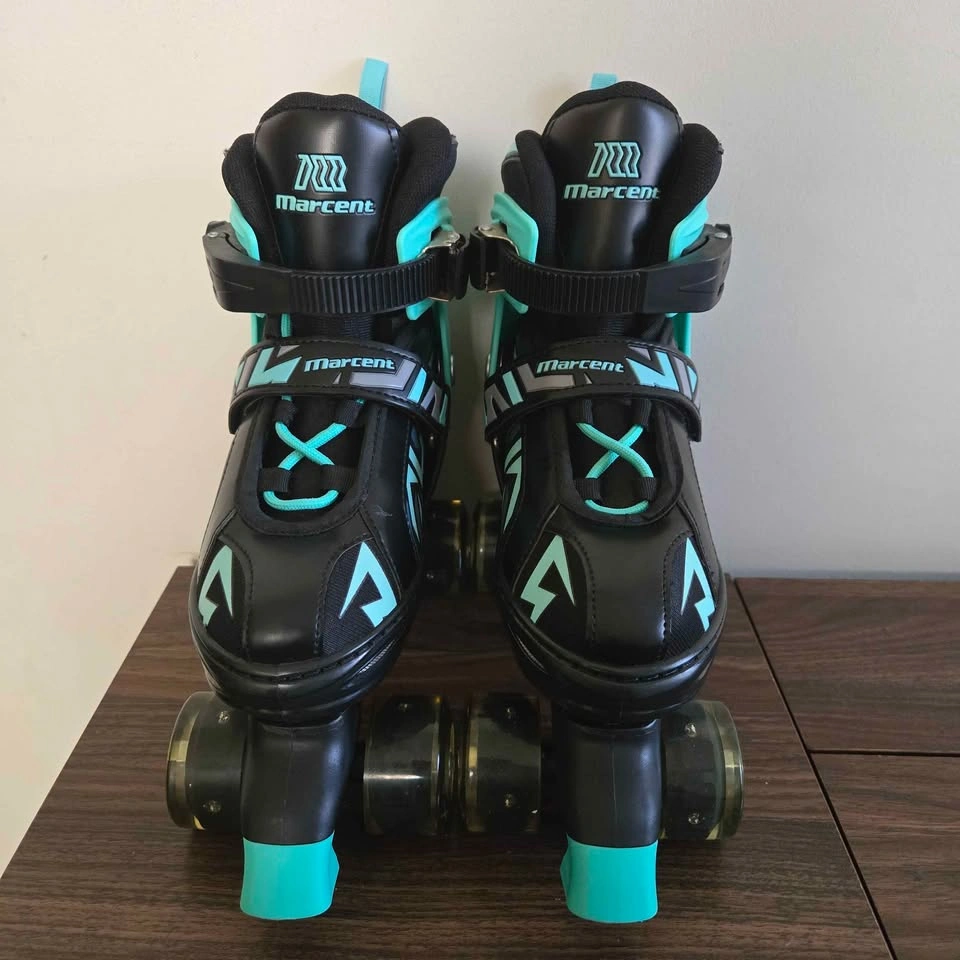 MARCENT Roller Skates Kids Size 1-4 Mint Green Adjustable Light - photo 4