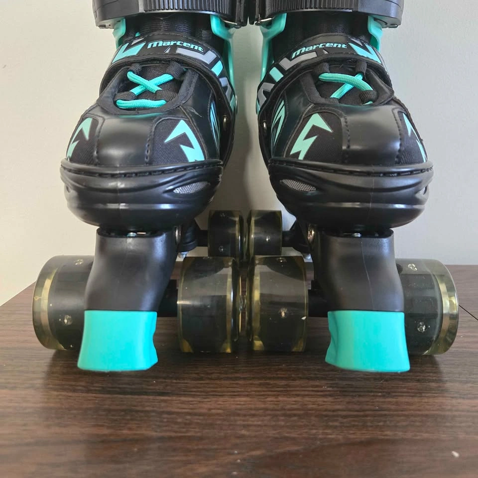 MARCENT Roller Skates Kids Size 1-4 Mint Green Adjustable Light - photo 5