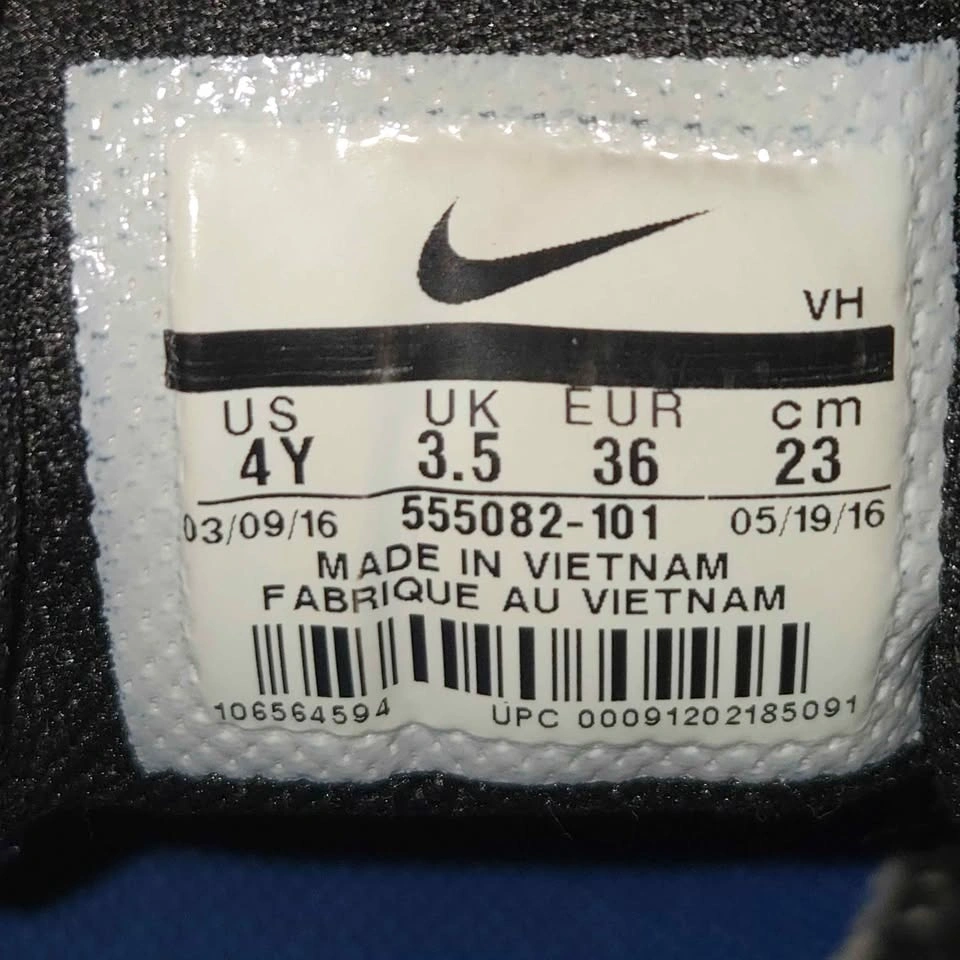Nike Revolution 2 Running Shoes Kids Size 4Y Gray Blue Athletic - photo 2