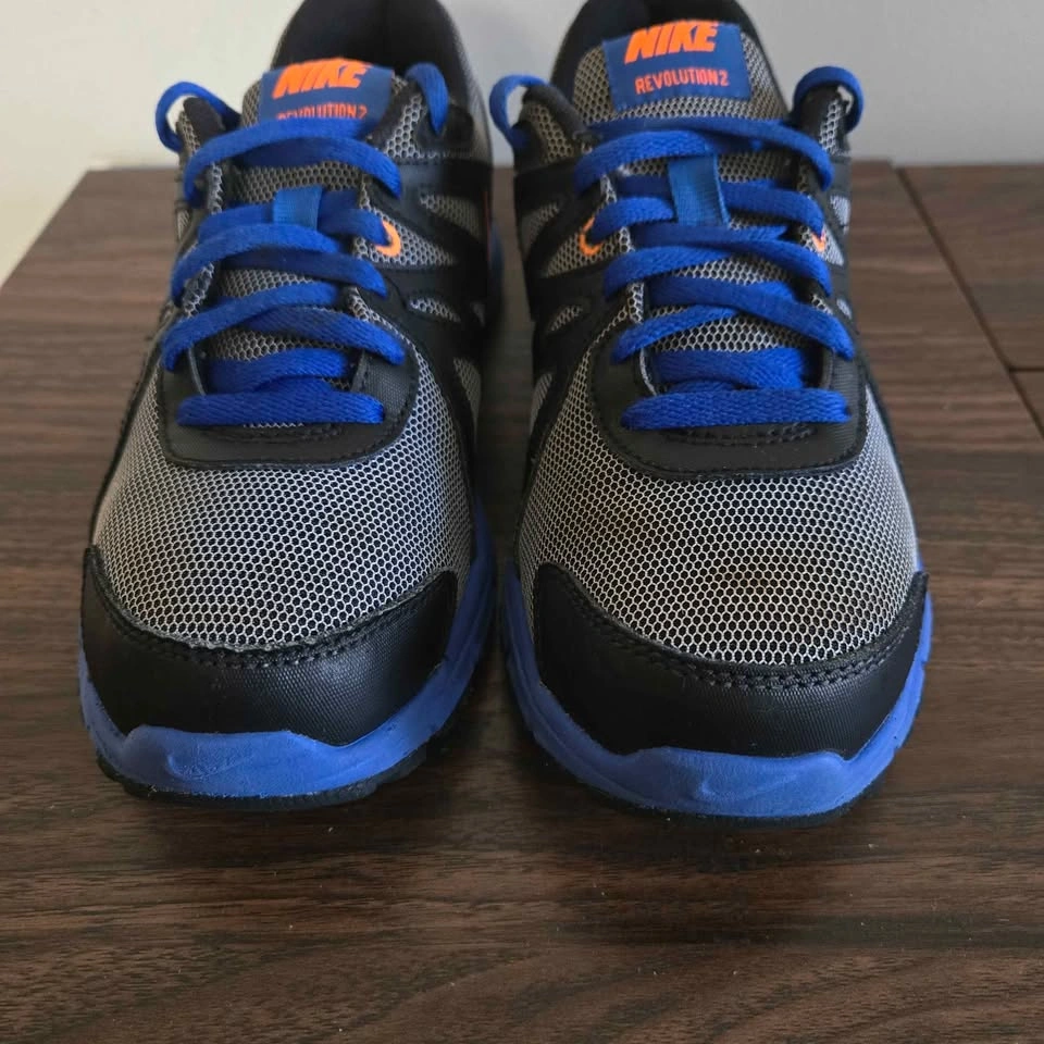 Nike Revolution 2 Running Shoes Kids Size 4Y Gray Blue Athletic - photo 4