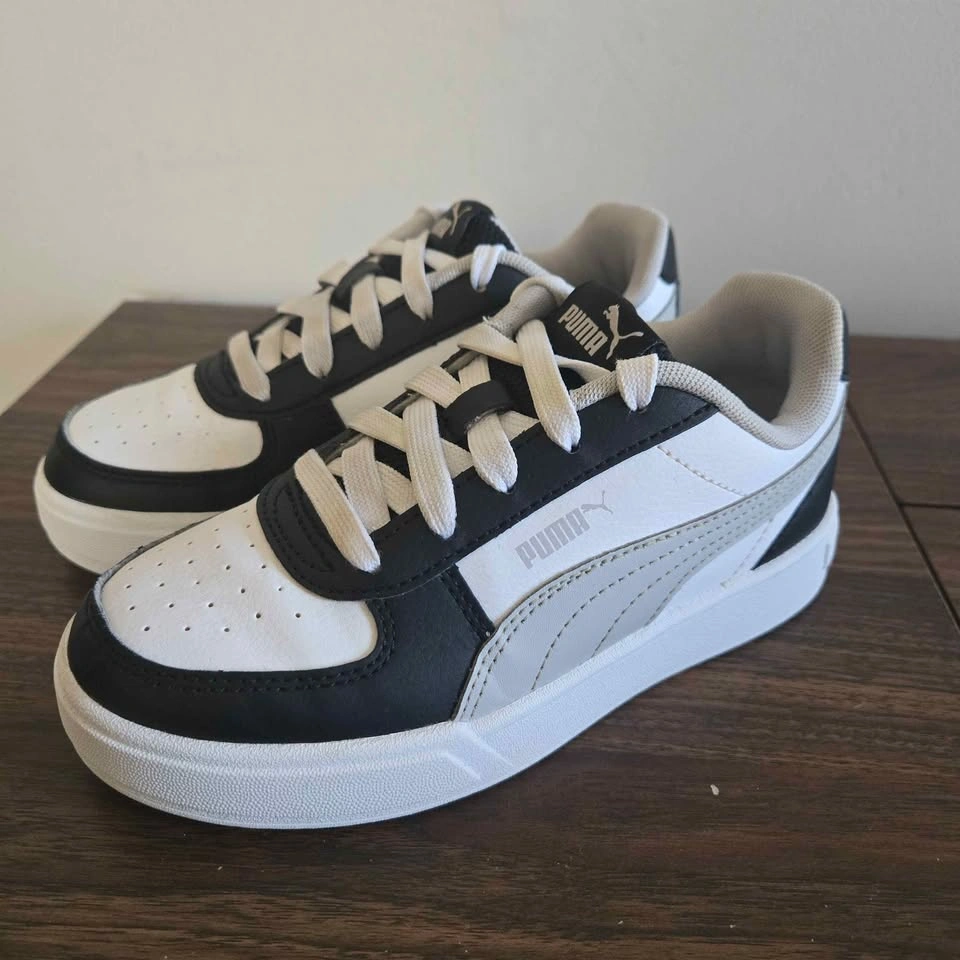Puma Carter Shoes Boys Size 1C Black White Light Gray 396317-19 - photo 4