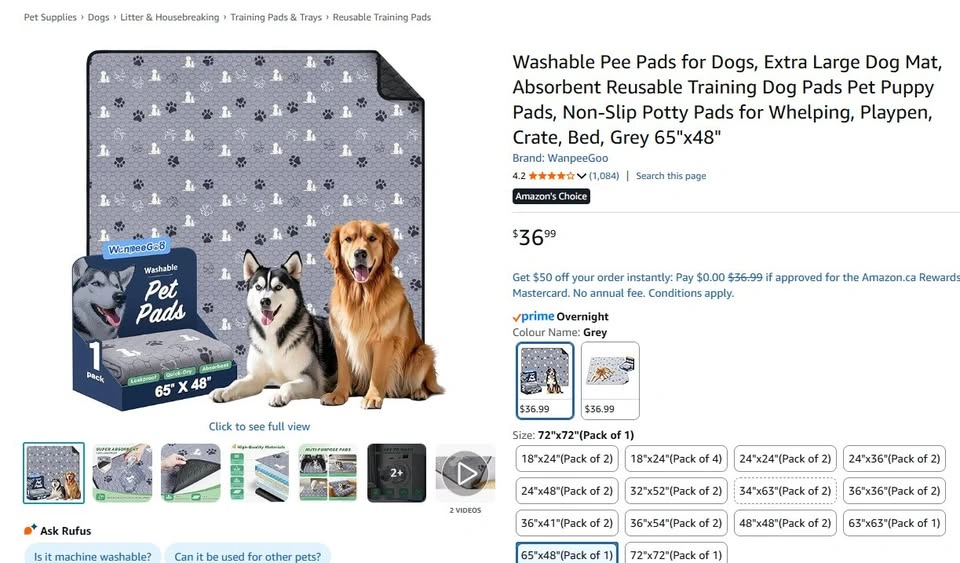 NEW Washable Pee Pads 48" X 65" - photo 2