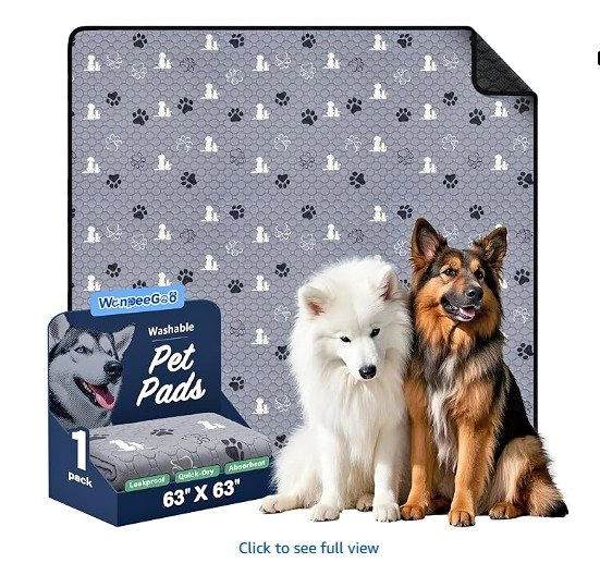 NEW Washable Pee Pads 63" X 63"