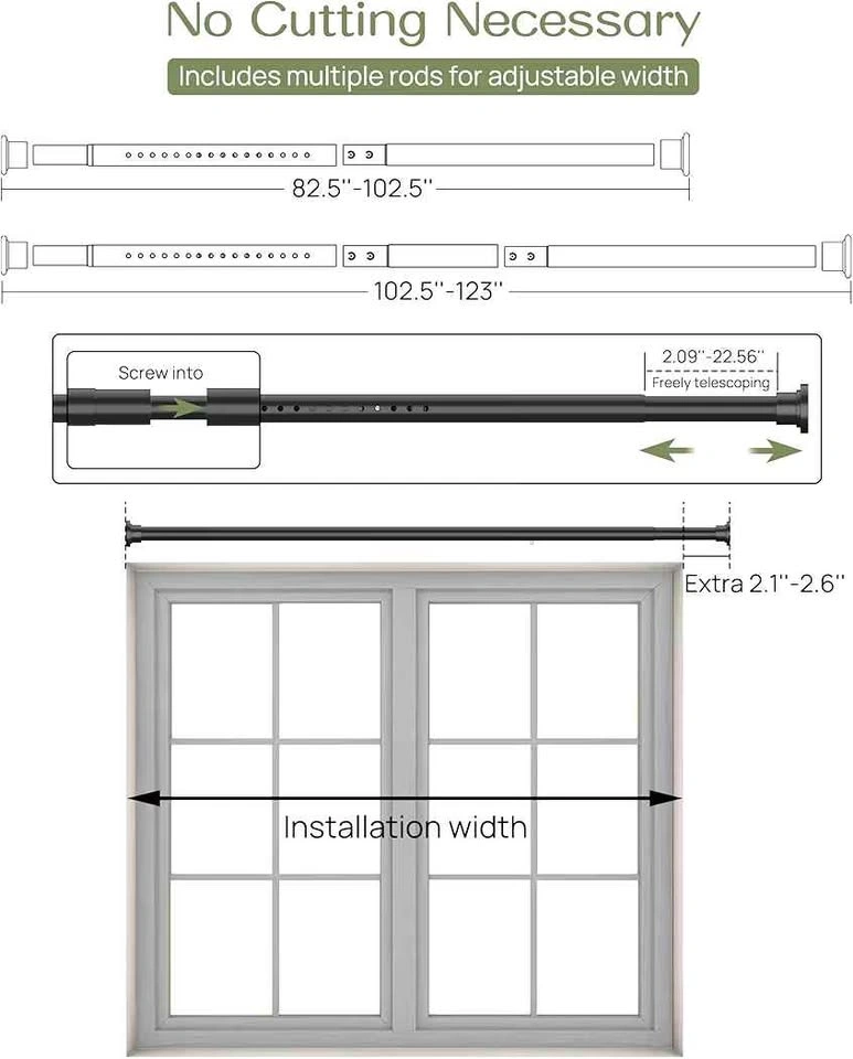 Room Divider Tension Curtain Rod with Curtains - photo 3
