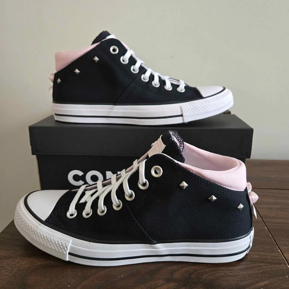 Converse CTAS Madison Mid Shoes Womens Size 9 Black Pink Bow - photo 2