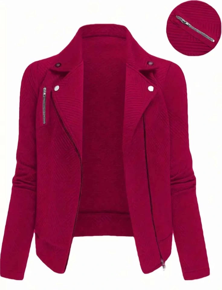 NEW XXL 14 Burgundy Maze Grid Biker Jacket - photo 3