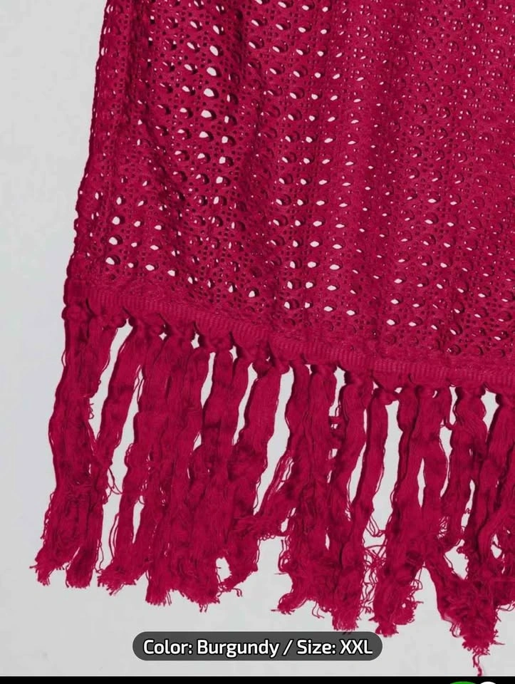 NEW Burgundy Crochet Fringe 2-Piece Skirt Set (XXL 14) - photo 2