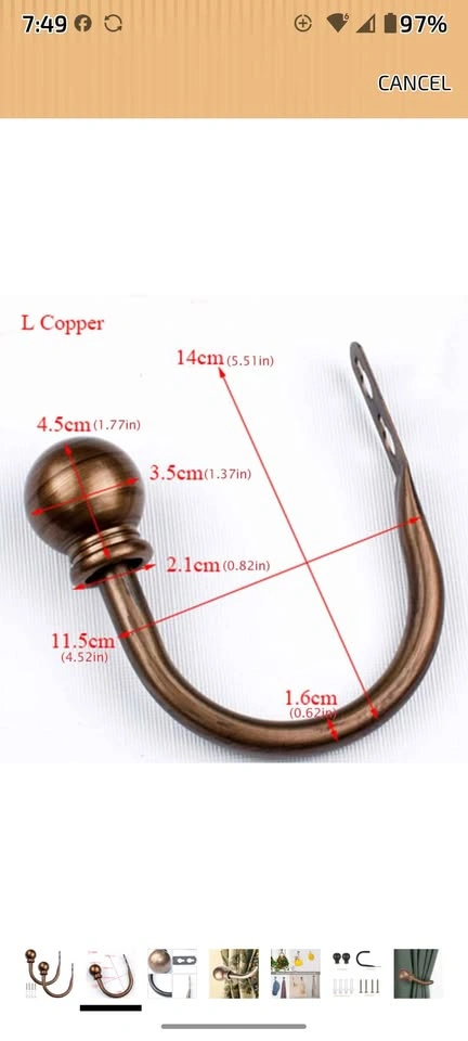 New 2 Pack Metal Curtain Holdbacks - Bronze - photo 3