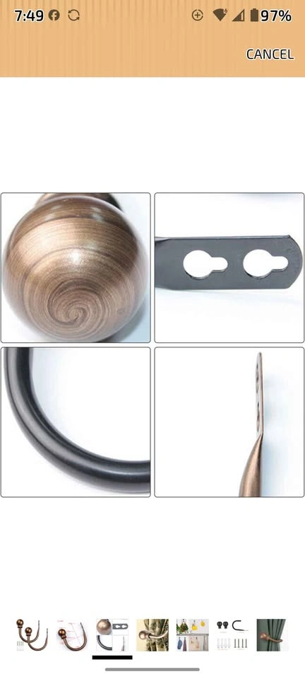 New 2 Pack Metal Curtain Holdbacks - Bronze - photo 4