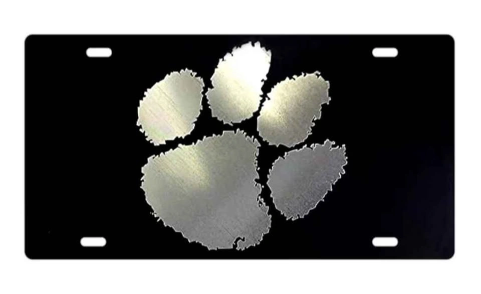 Clemson Tiger Paw Car Tag - Diamond Etched Metal Plate - photo 2