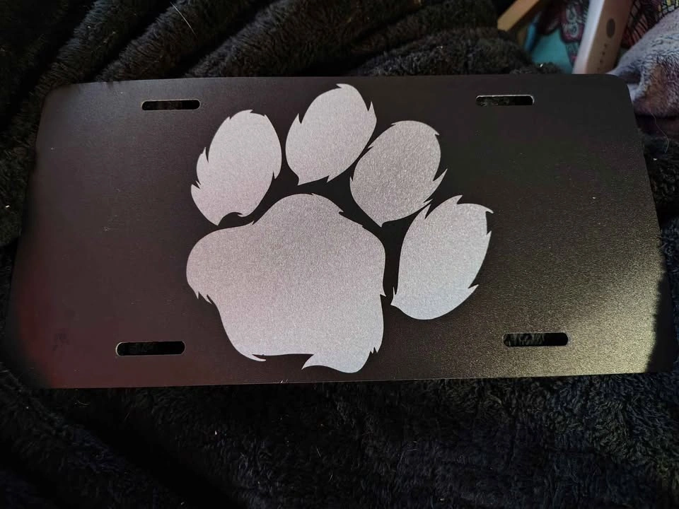 Clemson Tiger Paw Car Tag - Diamond Etched Metal Plate - photo 3