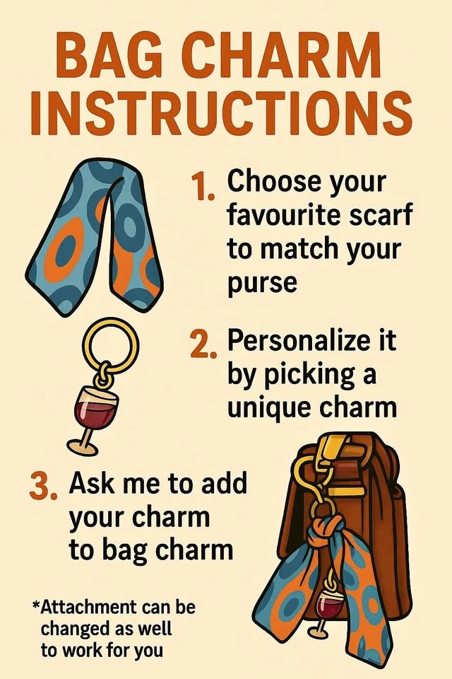 Upcycled Vintage Scarf Purse Charms