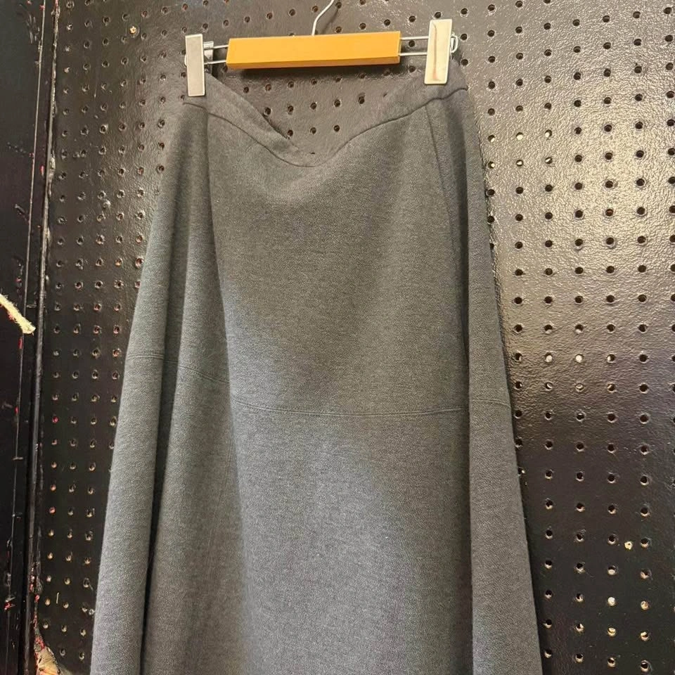 grey y2k flowy midi skirt