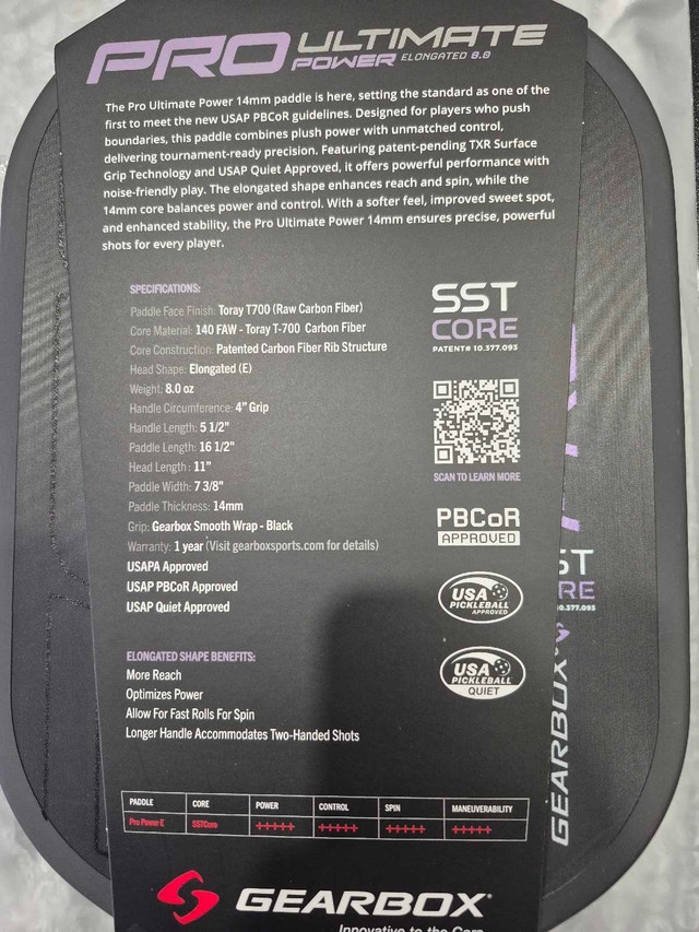 Brand new Gearbox Pro Ultimate Power Elongated Pickleball Paddle - photo 4
