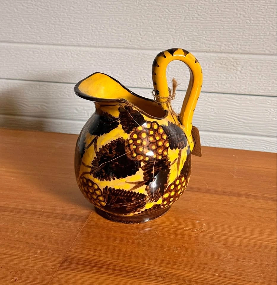 Yellow Grape Design Pitcher Jug Made in Italy
