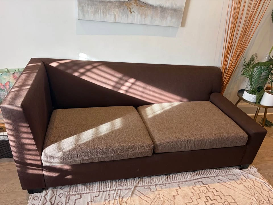 Couch with pull out bed and mattress - photo 4
