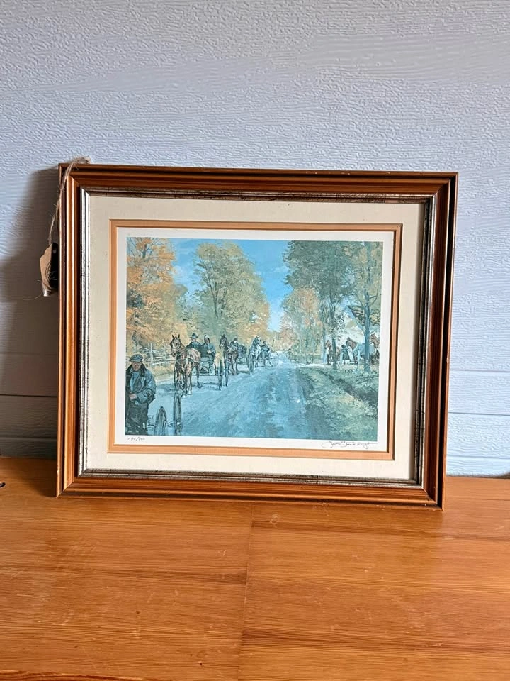 Signed Limited Edition Framed Print Horse Carriages Autumn
