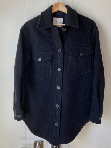Aritzia Wilfred Free Ganna Shirt Jacket Merino Wool XS Black