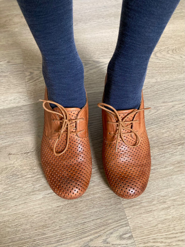 Gidigio Leather Oxford Heels Pumps Lace-up Brown EU 39.5 - photo 4