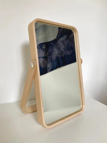 Ikea Ikornnes Table Mirror Ash Wood Frame Like New - photo 2