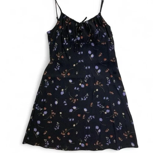 Aritzia Wilfred Bellow Mini Dress Size 6 Floral Tie-Front Smocke - photo 2