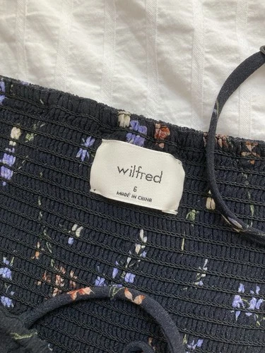 Aritzia Wilfred Bellow Mini Dress Size 6 Floral Tie-Front Smocke - photo 4