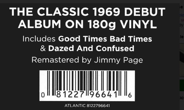 Led Zeppelin - Remastered 180g Vinyl LP - Sealed - photo 2