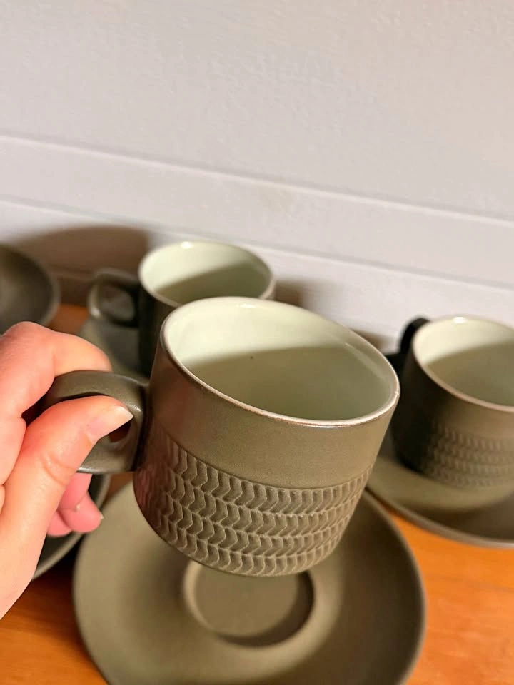 Denby Made in England Cups and Saucers Set of 6