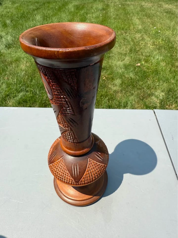 Assorted Carved Wooden Vases - photo 2