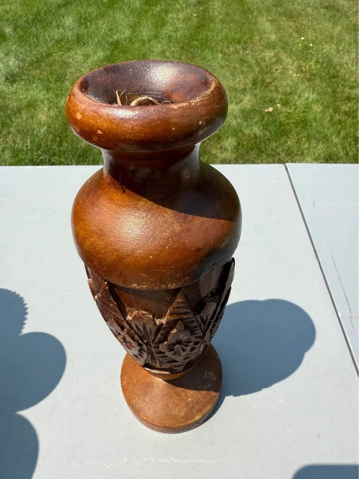 Assorted Carved Wooden Vases - photo 3