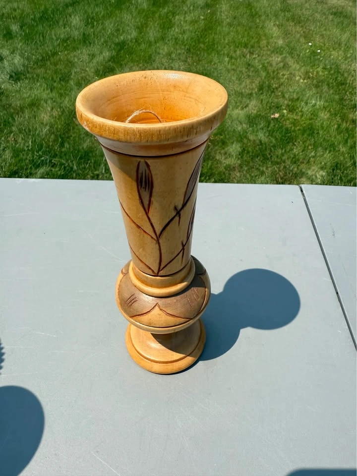 Assorted Carved Wooden Vases - photo 4