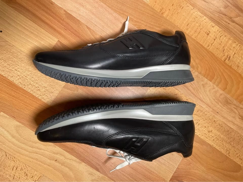 NEW Hogan H-Stripes Leather Sneakers - Black/White - Men’s 11 - photo 3