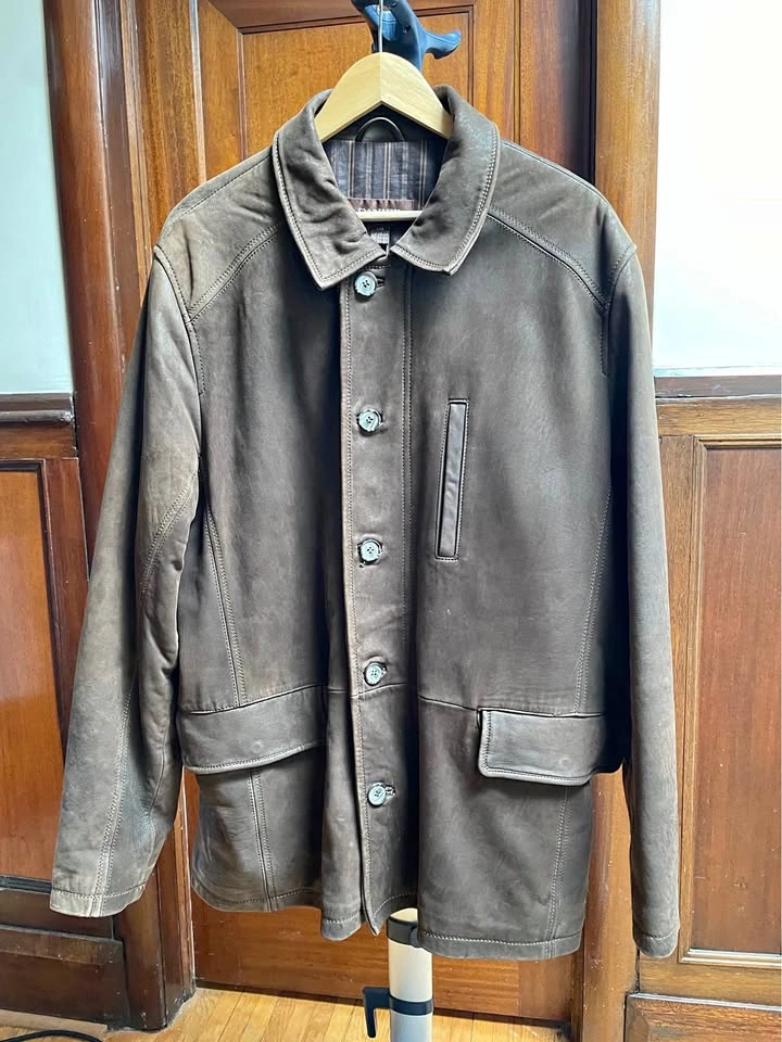 Danier Genuine Leather Jacket - Dark Brown - Men's Large