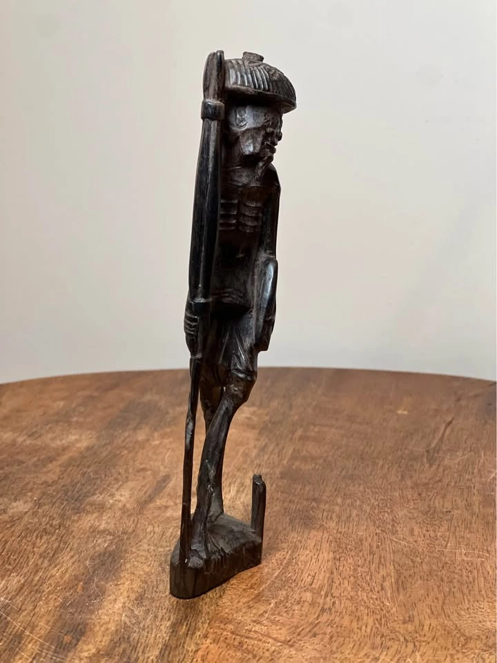 6-inch Hand-Carved Wooden Figurine - Balinese Stilt Fisherman - photo 3