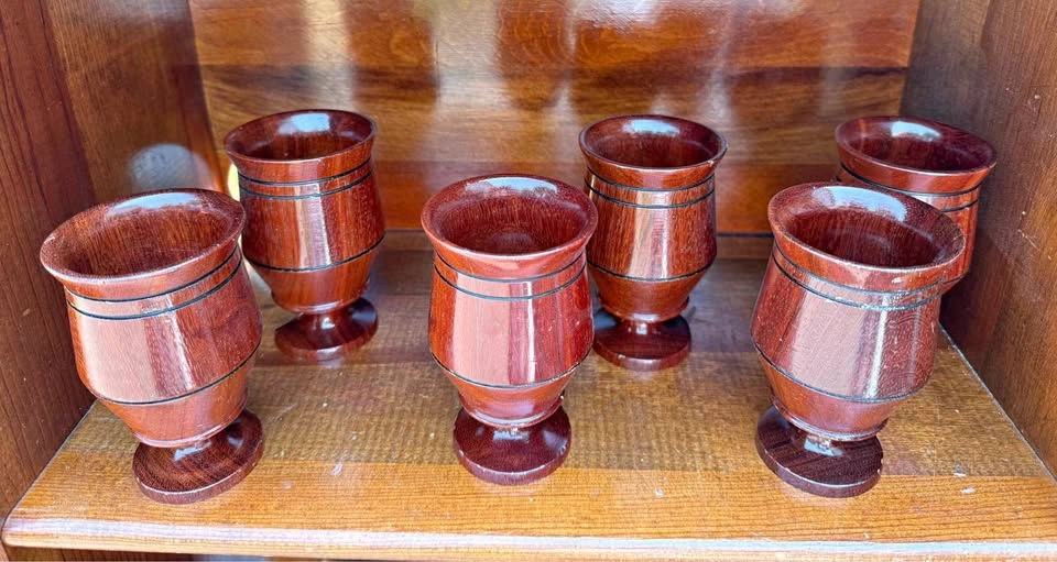 Set of 6 Wooden Goblets