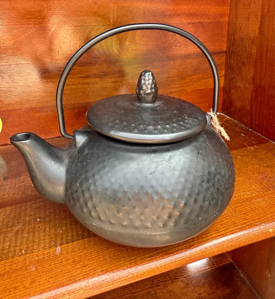 Black Textured Teapot
