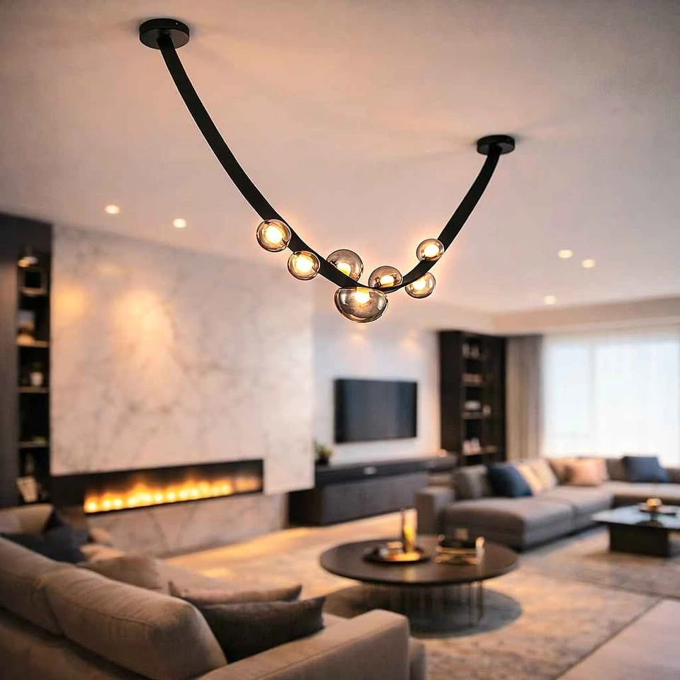 * New* Ceiling Large Tall Duplex Building Chandelier.