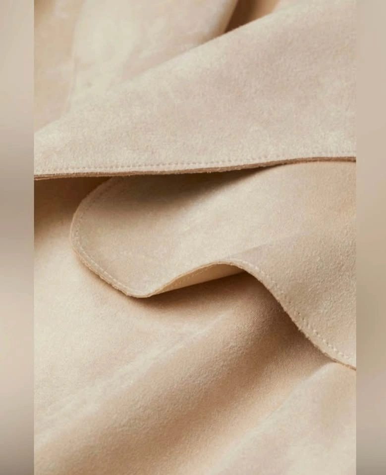 Oversized Faux Suede Trench Coat - Cream/Light Beige Size M/L/XL - photo 3