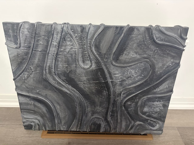 Abstract Art Set with Decorative Vase