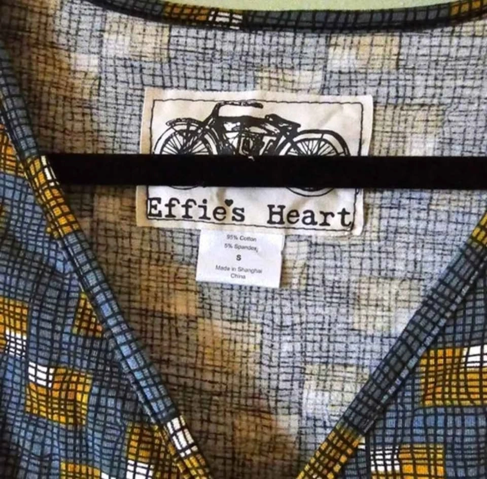 Size S Effie's Heart geometric faux wrap dress - photo 3