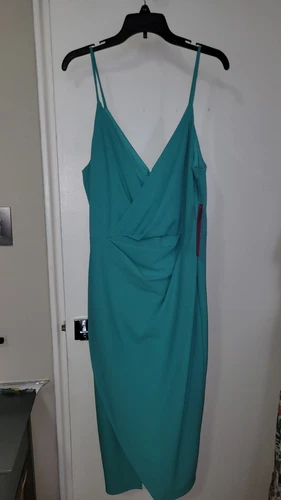 NWT Betsey Johnson Turquoise Tulip Midi Dress Sz 14 - photo 3