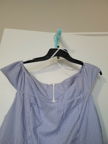 NWT Nicole Miller Studio Striped Embroidered Off the Shoulder Dr - photo 2