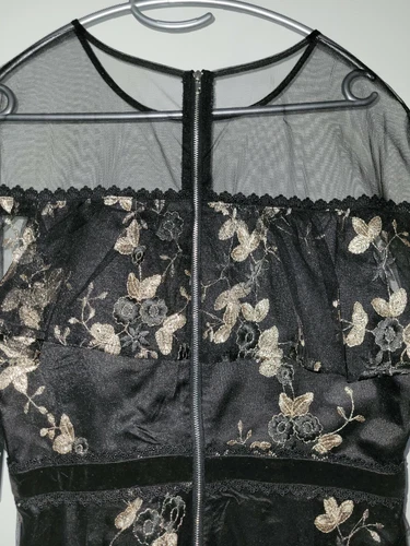 Lulus Black Floral Embroidered Midi Dress XL - photo 4