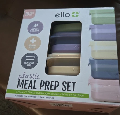 Ello Plastic Meal Prep Set Of 5 (3.7cup)