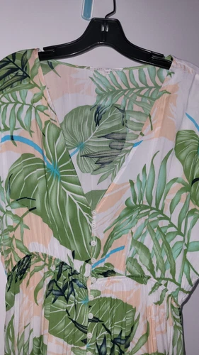 Tropical Print Cover Up Dress