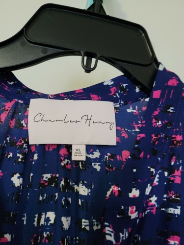 Charles Henry Nordstrom Shirt Dress L Elastic Waist Button Down - photo 3