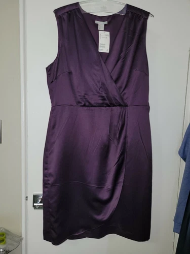 H&M Purple wrap sleeveless dress Sz 12 NWT