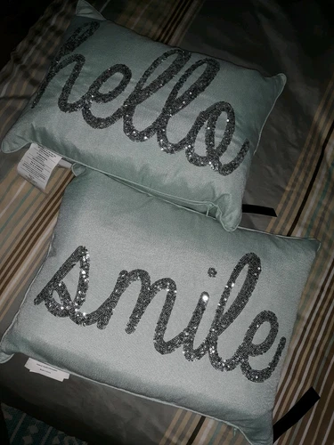 Pair of Light Turquoise Accent Pillows